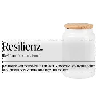 Resilience - Panoramic Cookie Jar with Wooden Lid - white - Front