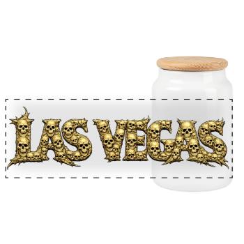 LAS VEGAS | Fontaine du Crâne d’Or - Boîte à biscuits avec couvercle en bois - blanc - Devant
