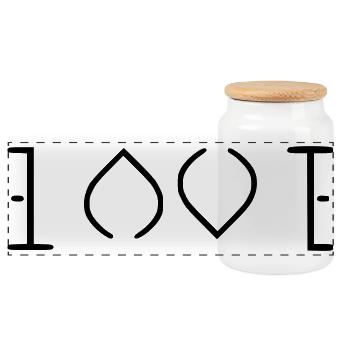 Love - Panoramic Cookie Jar with Wooden Lid - white - Front