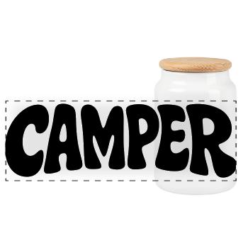 Campeur - Boîte à biscuits avec couvercle en bois - blanc - Devant