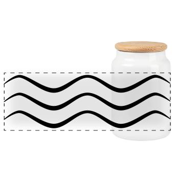 Triple onde symbolique - Boîte à biscuits avec couvercle en bois - blanc - Devant