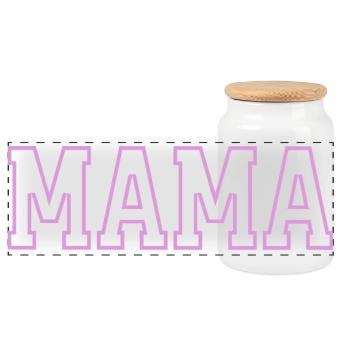 Lettrage de maman - Boîte à biscuits avec couvercle en bois - blanc - Devant