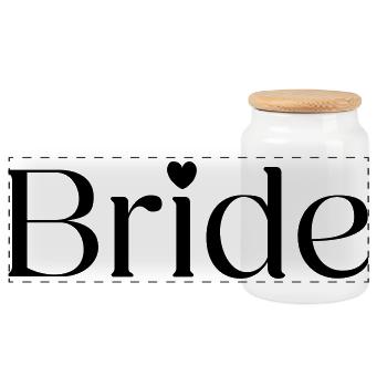 Mariée - Boîte à biscuits avec couvercle en bois - blanc - Devant