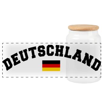 DEUTSCHLAND GERMANY EUROPA DEUTSCHE SPORT FAN - Panorama Keksdose mit Holzdeckel - Weiß - Vorne