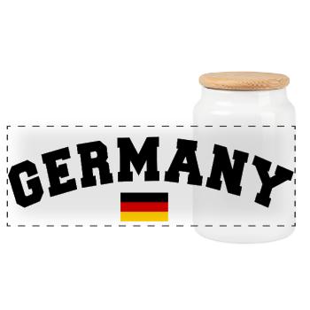 DEUTSCHLAND GERMANY EUROPA DEUTSCHE SPORT FAN - Panorama Keksdose mit Holzdeckel - Weiß - Vorne