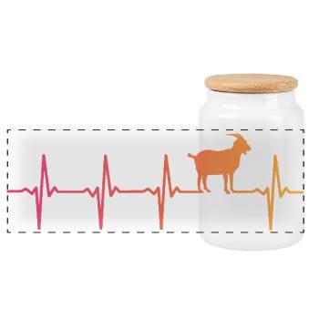 chèvre sunset battement de coeur chèvres goat - Boîte à biscuits avec couvercle en bois - blanc - Devant