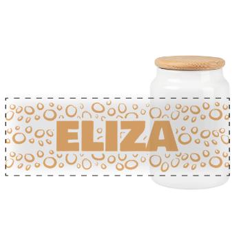 Idée cadeau Eliza - Boîte à biscuits avec couvercle en bois - blanc - Devant