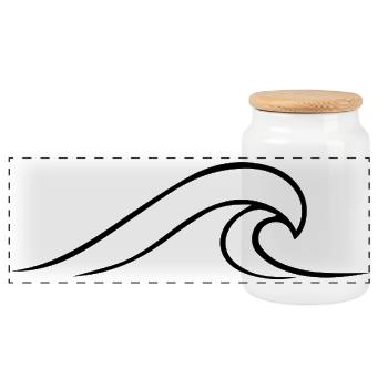 minimalist-wave - Panoramic Cookie Jar with Wooden Lid - white - Front