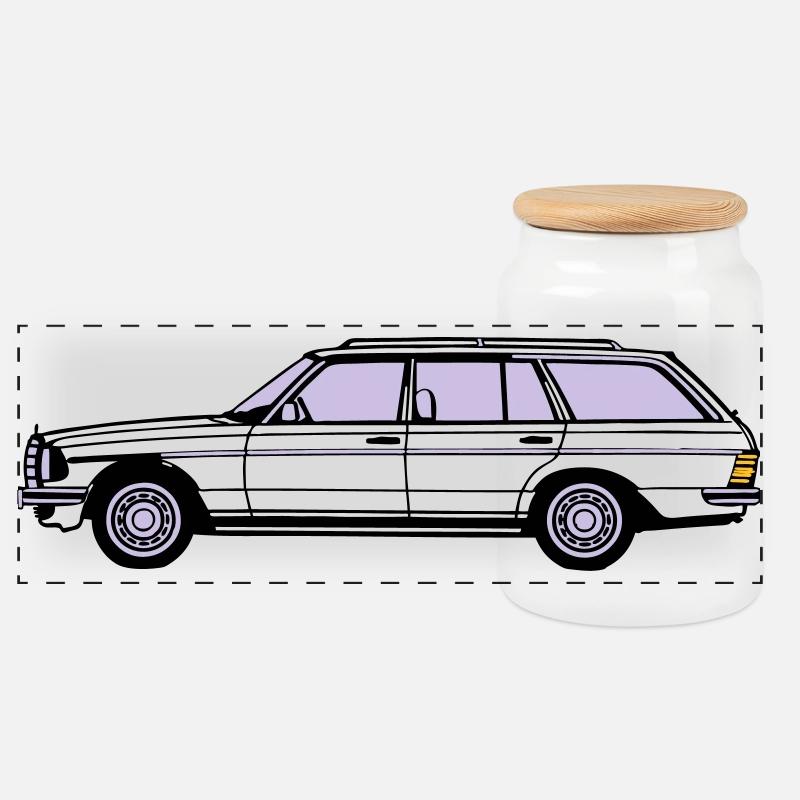 MB W123 T Model Kombi ...(25) - Panorama Keksdose mit Holzdeckel - Weiß