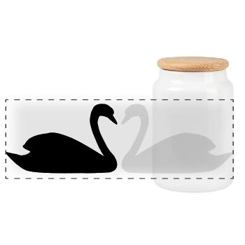 Love birds. - Boîte à biscuits avec couvercle en bois - blanc - Devant