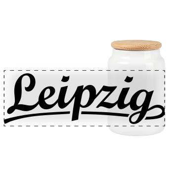 Leipzig Classic - Panorama Keksdose mit Holzdeckel - Weiß - Vorne