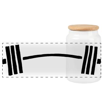 hantel langhantel gebogen - Panorama Keksdose mit Holzdeckel - Weiß - Vorne