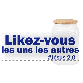 Likez-vous - Boîte à biscuits avec couvercle en bois - blanc - Devant