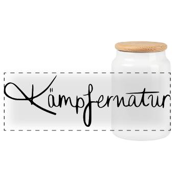 Kämpfernatur! - Panorama Keksdose mit Holzdeckel - Weiß - Vorne
