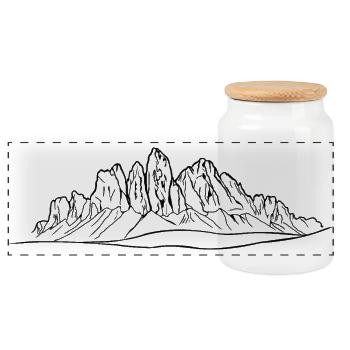 Odle, Dolomites, Alpes, Tyrol du Sud, montagnes - Boîte à biscuits avec couvercle en bois - blanc - Devant