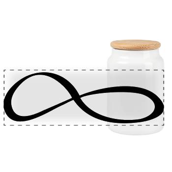 Symbole du signe d’infini - Boîte à biscuits avec couvercle en bois - blanc - Devant