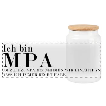 MPA Ich Habe Immer Recht Design - Panorama Keksdose mit Holzdeckel - Weiß - Vorne