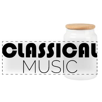 classical music symbol classical music music icon - Panoramic Cookie Jar with Wooden Lid - white - Front