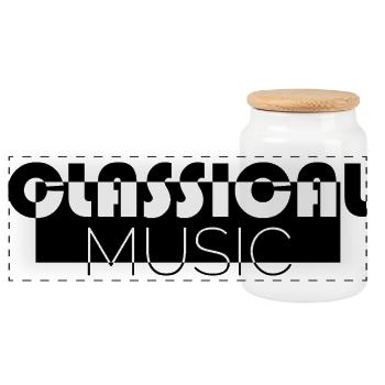 classical music classical music icon icon Logo - Panoramic Cookie Jar with Wooden Lid - white - Front