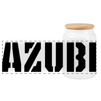 Azubi Tshirt - Panorama Keksdose mit Holzdeckel - Weiß - Vorne