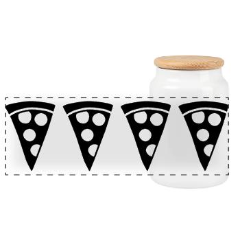 Pizza slice - Panoramic Cookie Jar with Wooden Lid - white - Front