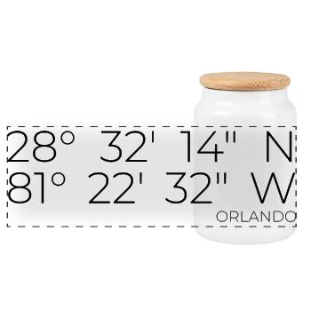 Coordinates Orlando Florida - Panorama Keksdose mit Holzdeckel - Weiß - Vorne