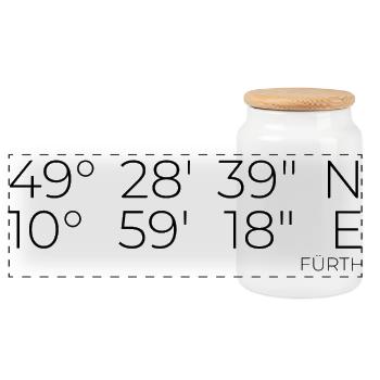 Coordinates Fürth - Panoramic Cookie Jar with Wooden Lid - white - Front