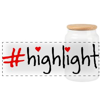 highlight - Panorama Keksdose mit Holzdeckel - Weiß - Vorne
