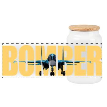 bombardier Su-34 - Boîte à biscuits avec couvercle en bois - blanc - Devant