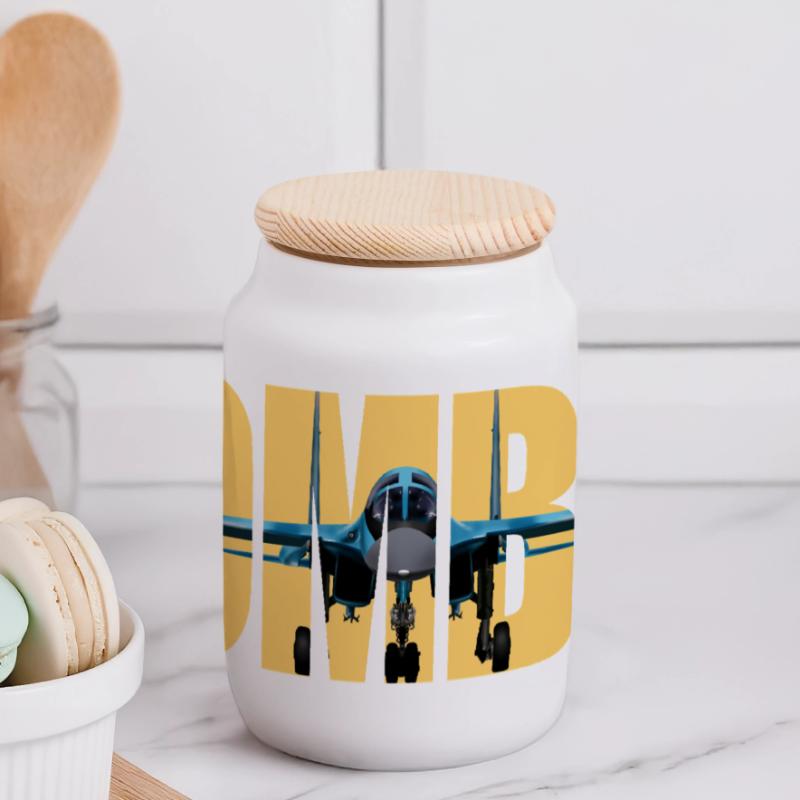 bombardier Su-34 Boîte à biscuits avec couvercle en bois