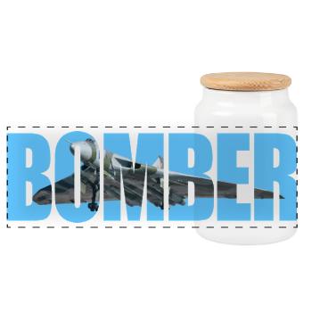Bomber Avro 698 Vulcan - Panoramic Cookie Jar with Wooden Lid - white - Front