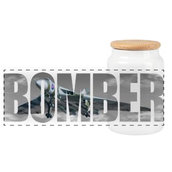 Bomber Avro 698 Vulcan - Panoramic Cookie Jar with Wooden Lid - white - Front
