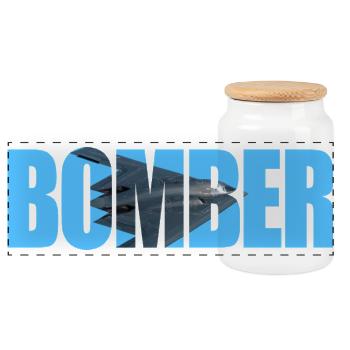 Bomber B-2 Spirit - Panoramic Cookie Jar with Wooden Lid - white - Front