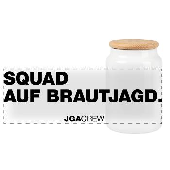 Squad à la chasse à la mariée (enterrement de vie de garçon) - Boîte à biscuits avec couvercle en bois - blanc - Devant