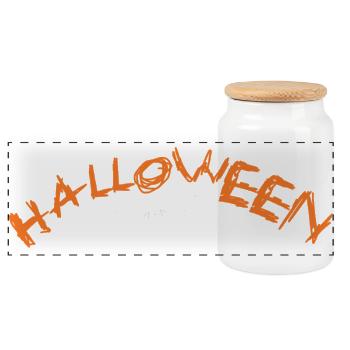 Halloween_avoir_peur_est_amusant - Boîte à biscuits avec couvercle en bois - blanc - Devant