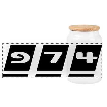 Design 974 - La Réunion - Boîte à biscuits avec couvercle en bois - blanc - Devant
