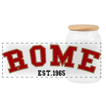 Rome_Est_1965 - Panoramic Cookie Jar with Wooden Lid - white - Front
