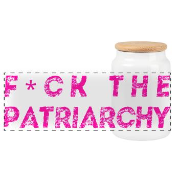 Fuck The Patriarchy - feministisches Design queer  - Panorama Keksdose mit Holzdeckel - Weiß - Vorne