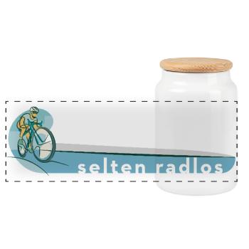 Rarely Wheelless – Road Bike Pun Saying Gift - Panoramic Cookie Jar with Wooden Lid - white - Front