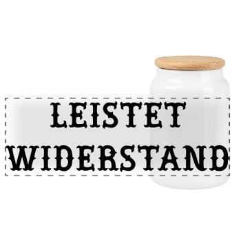 Leistet_wiederstand - Panoramic Cookie Jar with Wooden Lid - white - Front