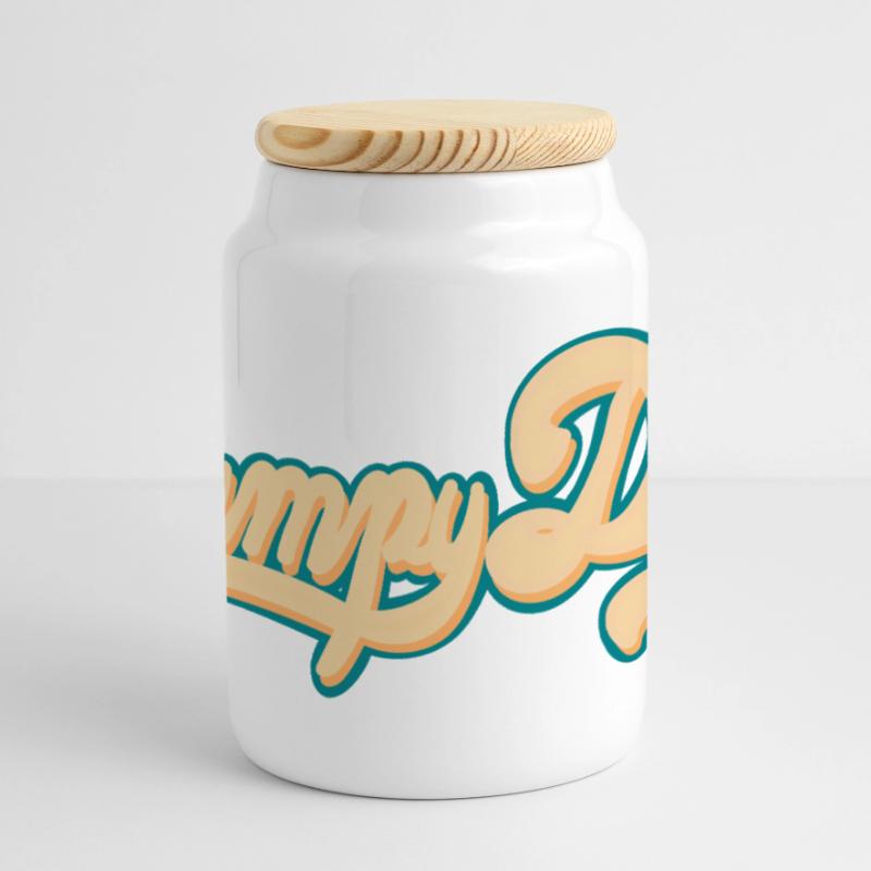 Script rétro de Grumpy Daddy - Couleur « Groovy Baby » Boîte à biscuits avec couvercle en bois