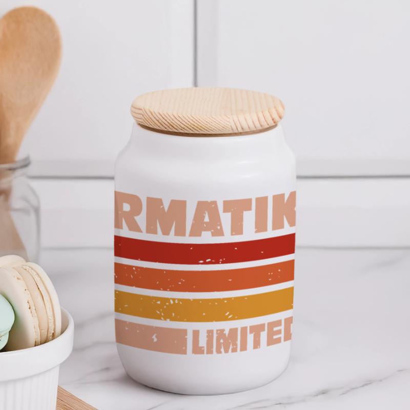 Computer Scientist Computer Scientist Programmer Panoramic Cookie Jar with Wooden Lid