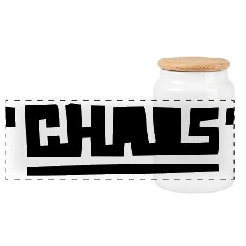 CHAOS - Panoramic Cookie Jar with Wooden Lid - white - Front