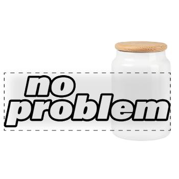 NO PROBLEM - Panorama Keksdose mit Holzdeckel - Weiß - Vorne