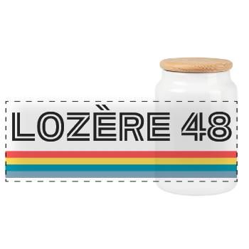 Lozere 48 T-Shirt Cadeau Humour - Boîte à biscuits avec couvercle en bois - blanc - Devant