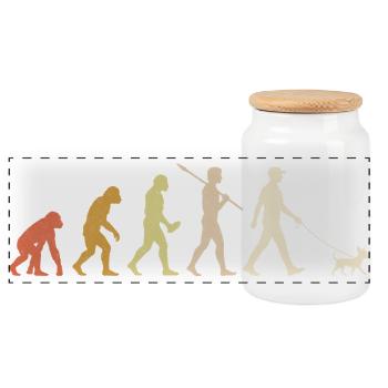 Chihuahua Evolution Drôle de Chihuahua Cadeau Chihuahua - Boîte à biscuits avec couvercle en bois - blanc - Devant