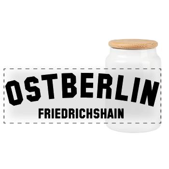 FRIEDRICHSHAIN - Panorama Keksdose mit Holzdeckel - Weiß - Vorne