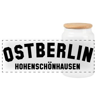 HOHENSCHÖNHAUSEN - Panoramic Cookie Jar with Wooden Lid - white - Front