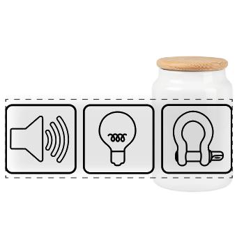 Sound Light Rigging Logo - Panorama Keksdose mit Holzdeckel - Weiß - Vorne