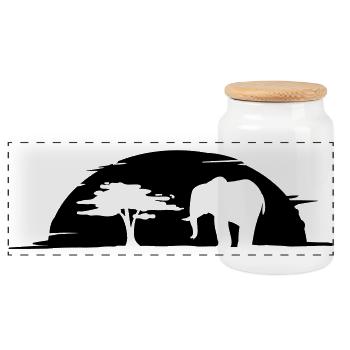 elephant - Panorama Keksdose mit Holzdeckel - Weiß - Vorne